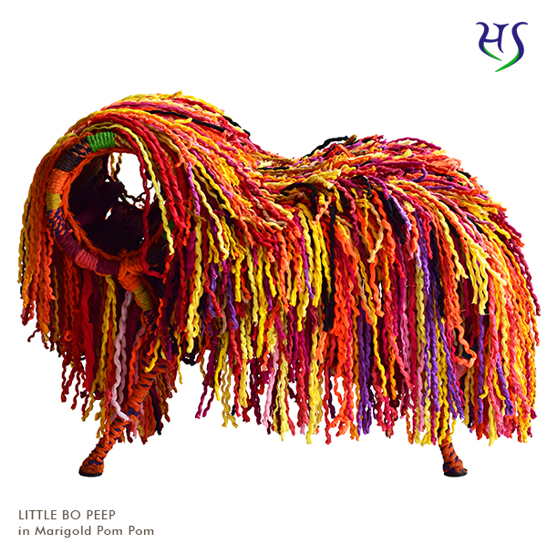 Little Bo Peep Katran Collection in Marigold Pom Pom Color by Sahil & Sarthak